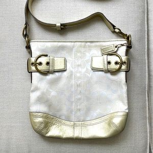 Coach Ivory and Gold Crossbody